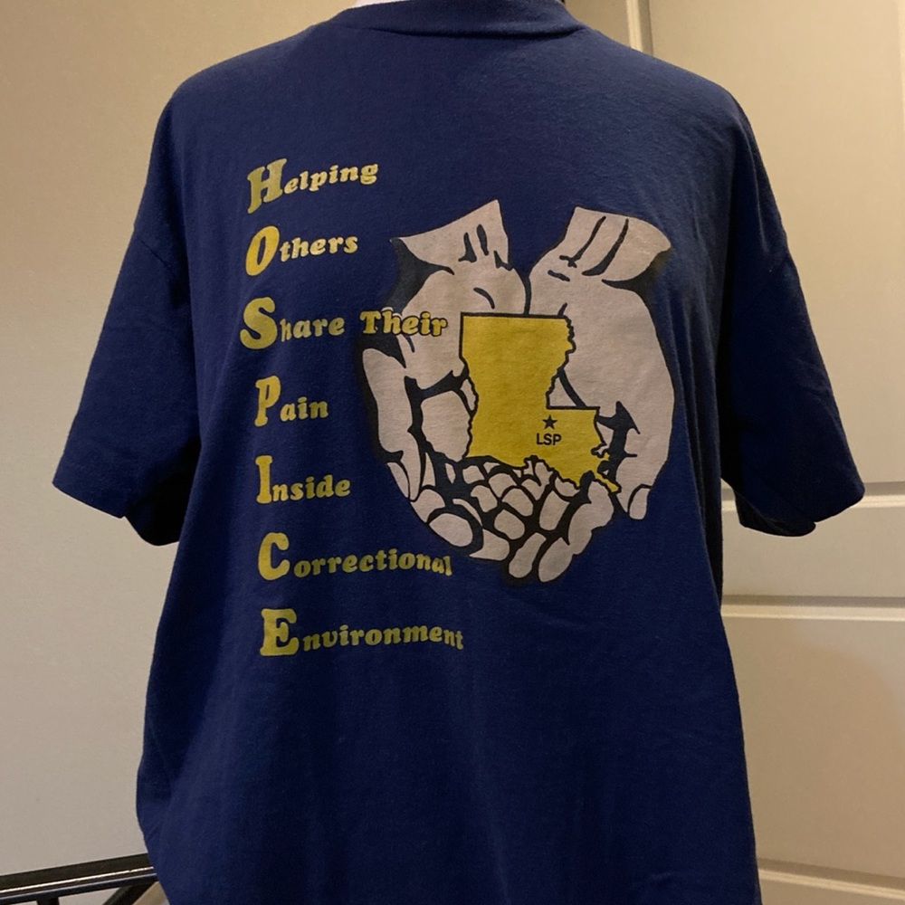 Vintage 90s Louisiana State Police Hospice Oneita Single Stitch Tee